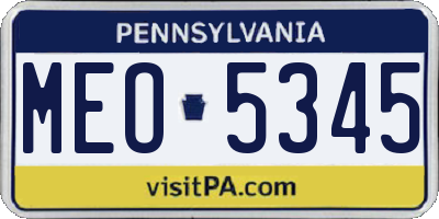PA license plate MEO5345