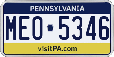 PA license plate MEO5346
