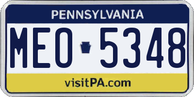 PA license plate MEO5348
