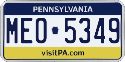 PA license plate MEO5349