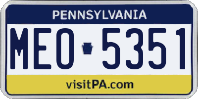 PA license plate MEO5351