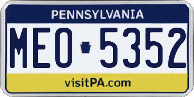PA license plate MEO5352