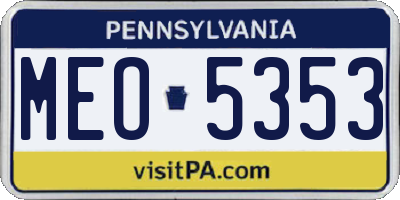 PA license plate MEO5353
