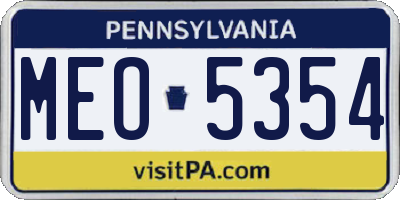 PA license plate MEO5354