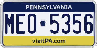 PA license plate MEO5356
