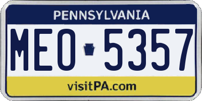 PA license plate MEO5357
