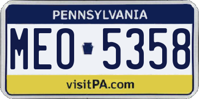 PA license plate MEO5358