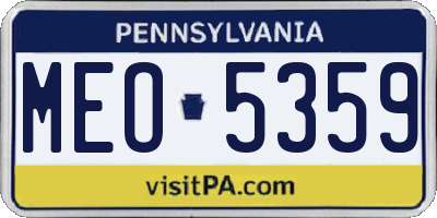 PA license plate MEO5359