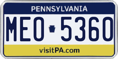 PA license plate MEO5360