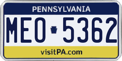 PA license plate MEO5362
