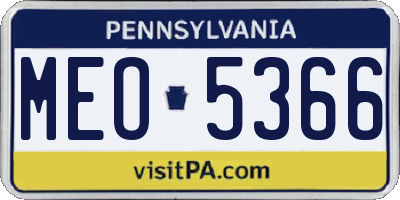PA license plate MEO5366