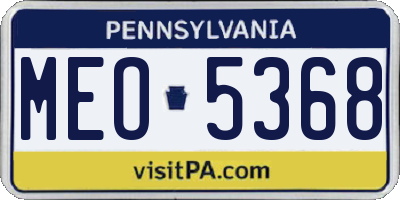 PA license plate MEO5368