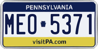 PA license plate MEO5371