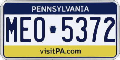 PA license plate MEO5372