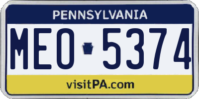 PA license plate MEO5374