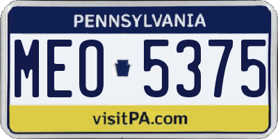 PA license plate MEO5375