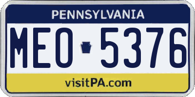 PA license plate MEO5376