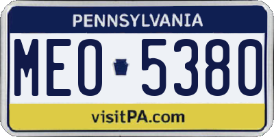 PA license plate MEO5380