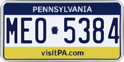 PA license plate MEO5384