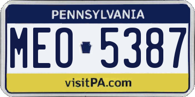 PA license plate MEO5387