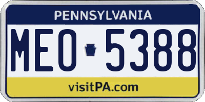PA license plate MEO5388