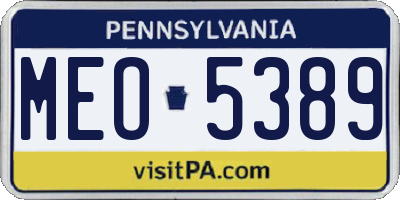 PA license plate MEO5389