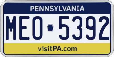PA license plate MEO5392