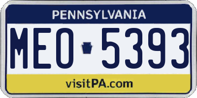 PA license plate MEO5393