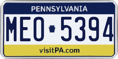 PA license plate MEO5394