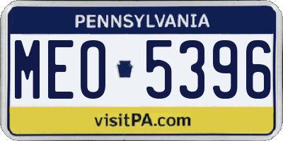 PA license plate MEO5396