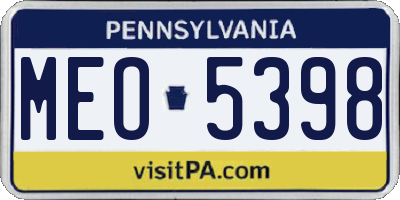 PA license plate MEO5398