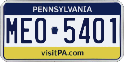 PA license plate MEO5401