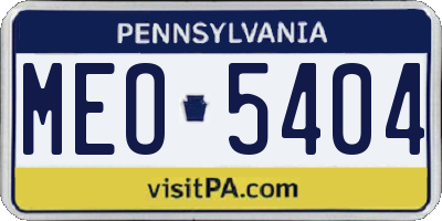 PA license plate MEO5404