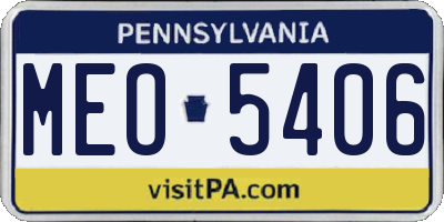 PA license plate MEO5406