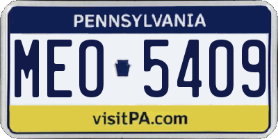 PA license plate MEO5409