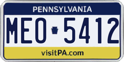 PA license plate MEO5412
