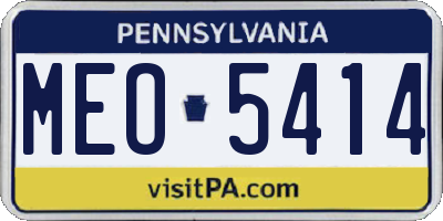 PA license plate MEO5414