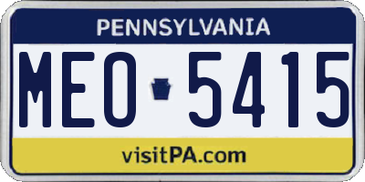 PA license plate MEO5415