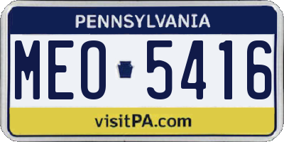 PA license plate MEO5416