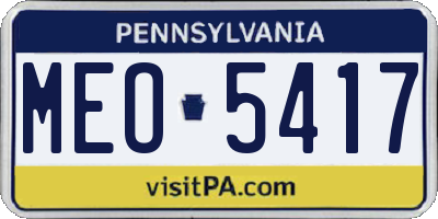 PA license plate MEO5417