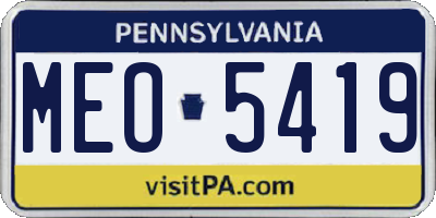 PA license plate MEO5419