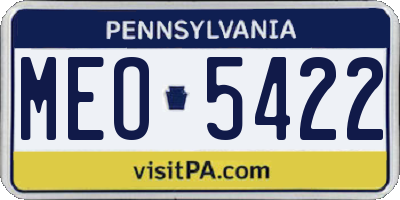 PA license plate MEO5422