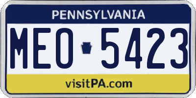 PA license plate MEO5423