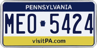 PA license plate MEO5424