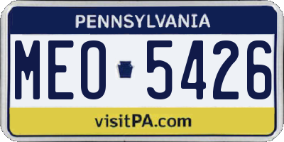PA license plate MEO5426