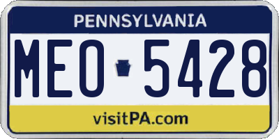 PA license plate MEO5428