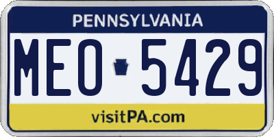 PA license plate MEO5429
