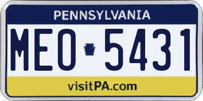 PA license plate MEO5431