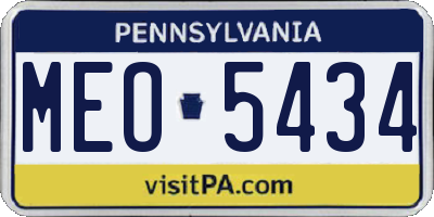 PA license plate MEO5434