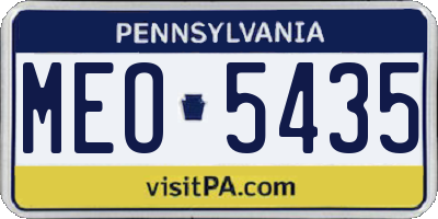 PA license plate MEO5435